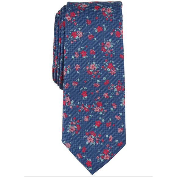 Bar III Men Lance Floral Tie Red Multi - Picture 1 of 1
